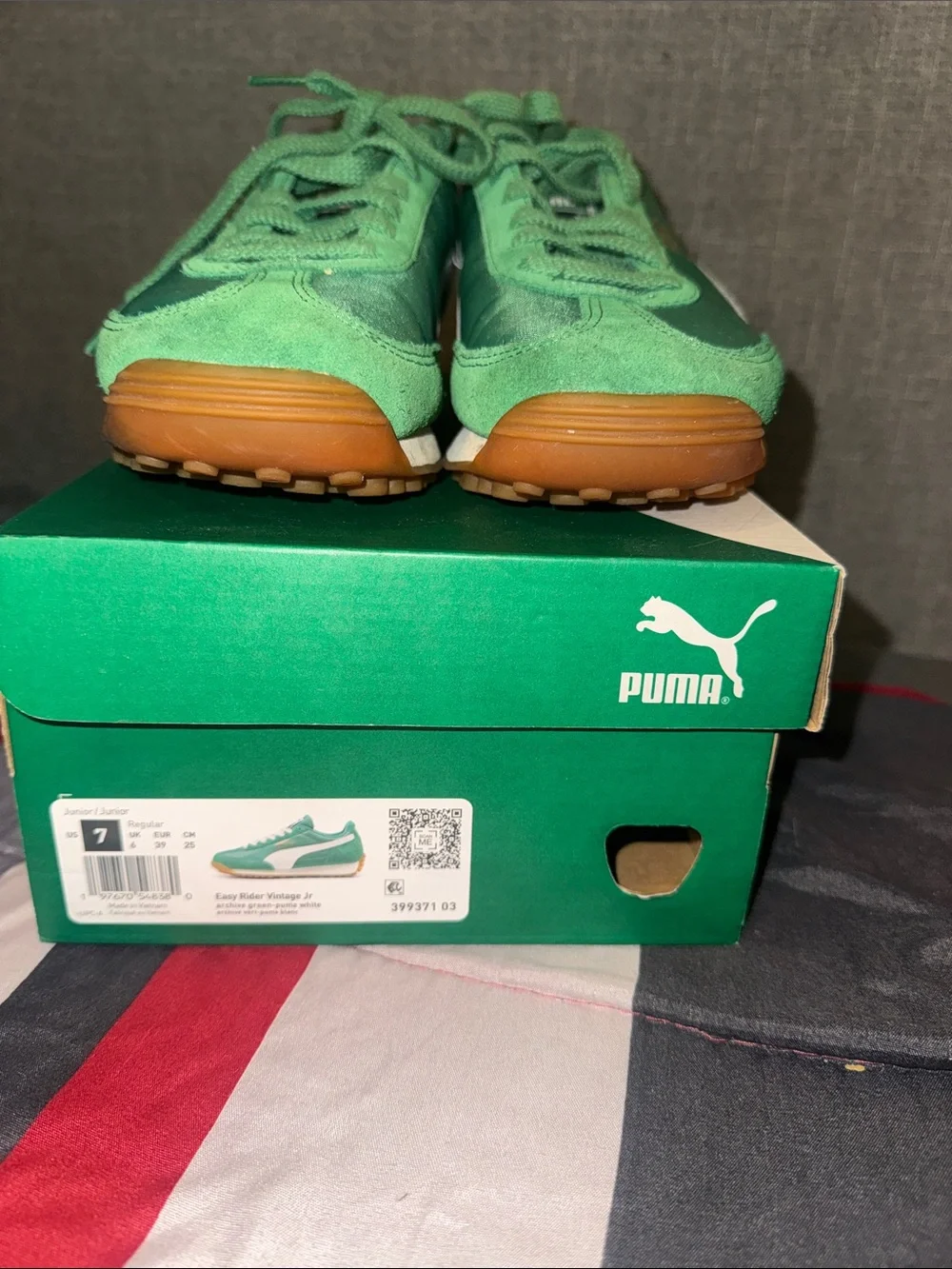 Puma Men’s Green Suede Lace-Up Sneakers